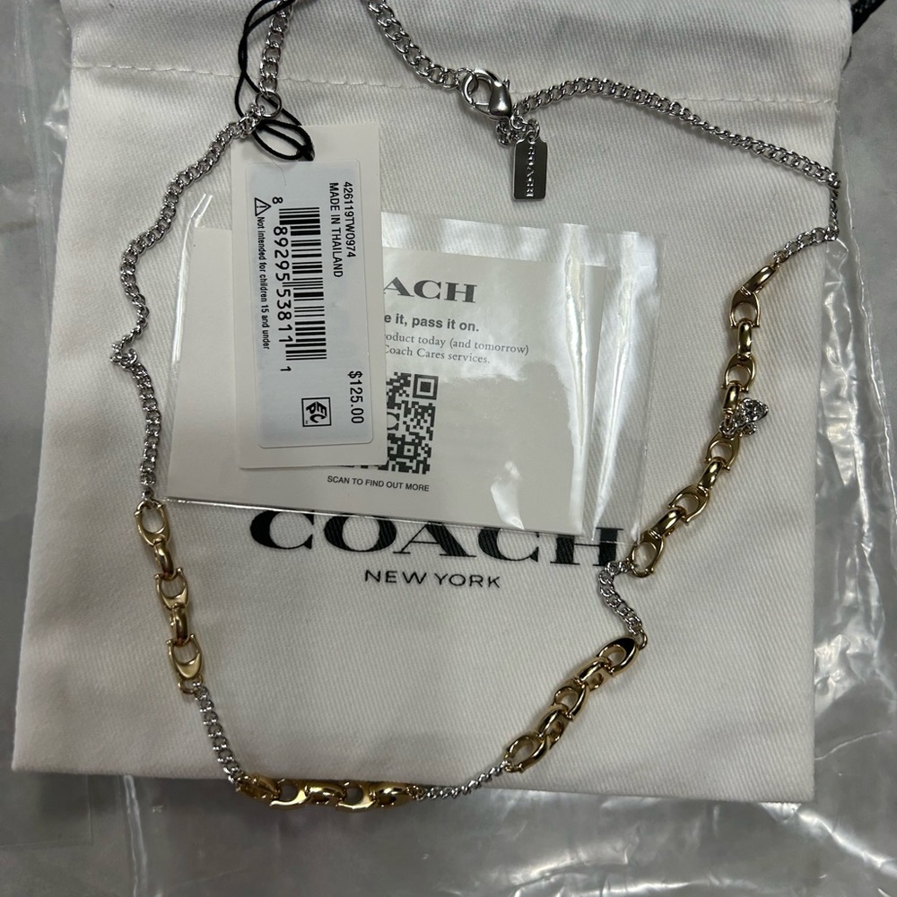 Coach Silver and Gold Chain Necklace